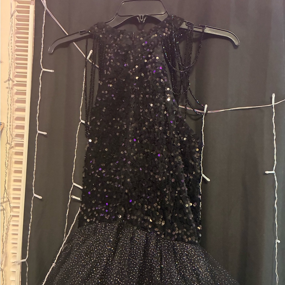 Elegant Black Sequin Prom Dress